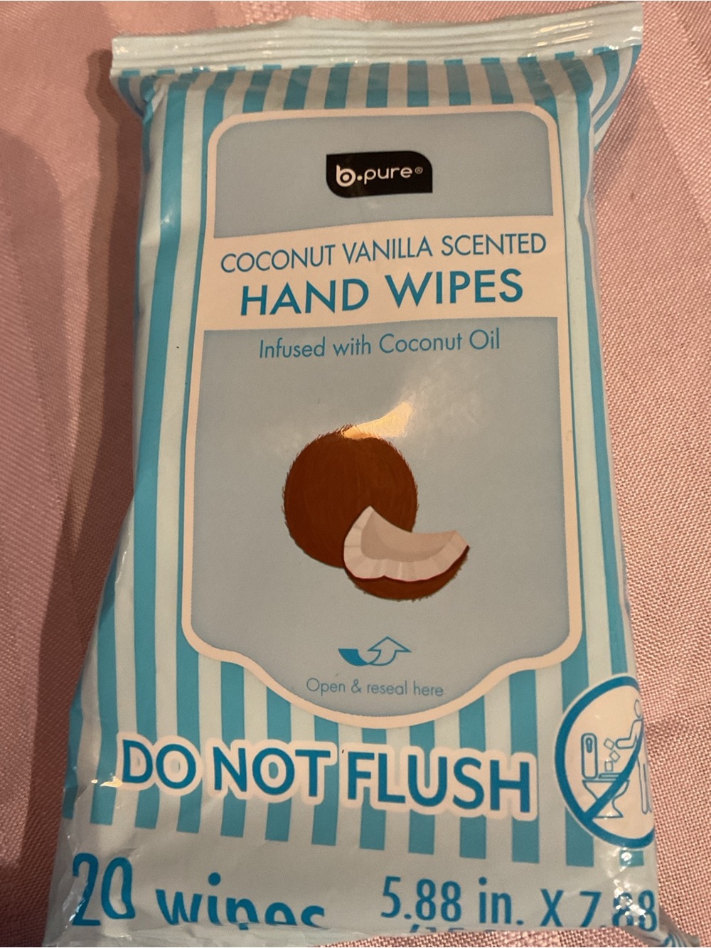 Coconut Vanilla Scented Hand Wipes — Blue